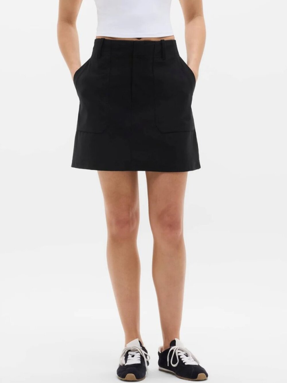 Athleta Black Midtown Straight Casual Travel Skirt with Pockets XS